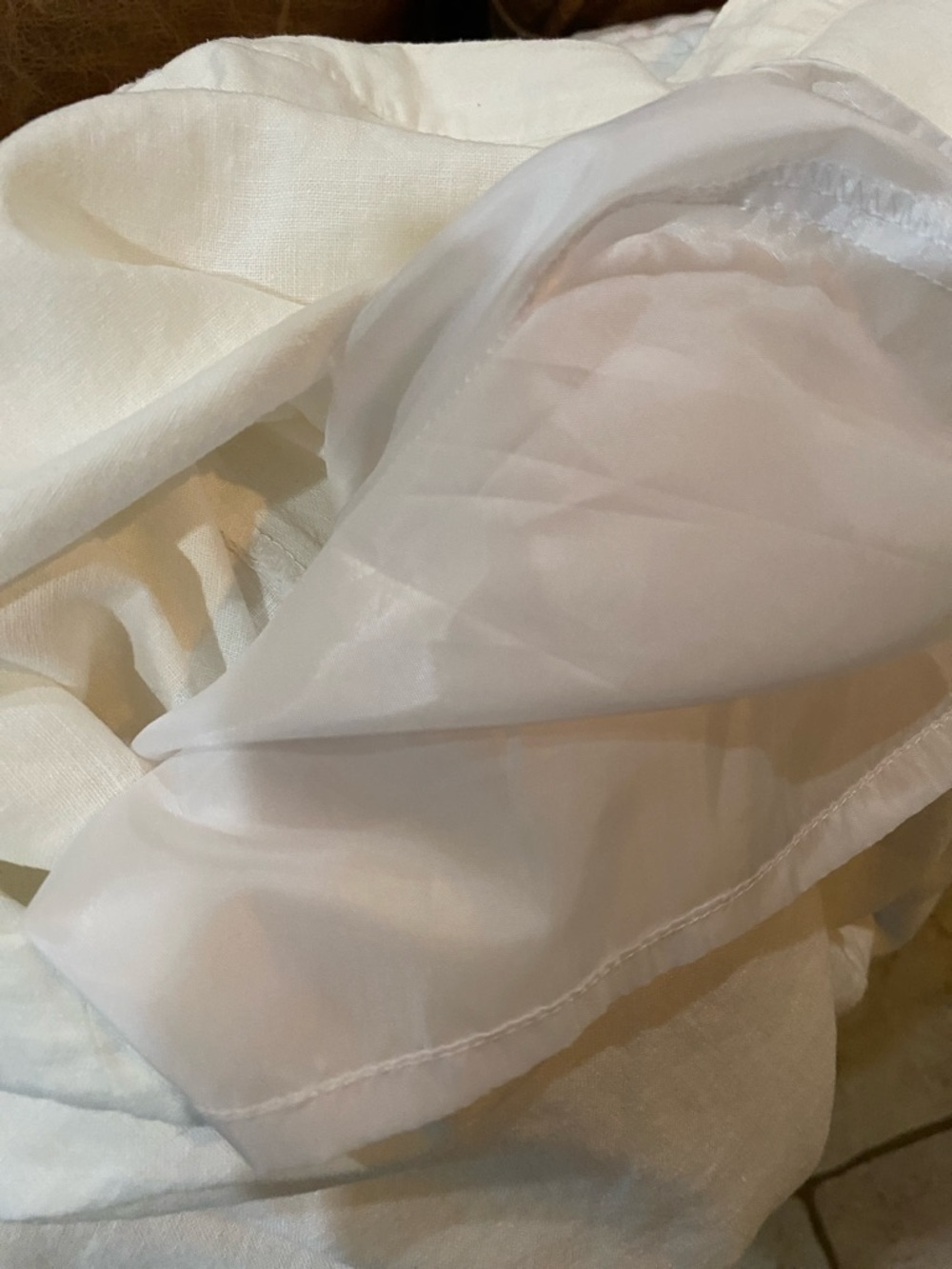 Coldwater Creek White Wide-Leg Linen Blend Pants - Picture 5 of 5